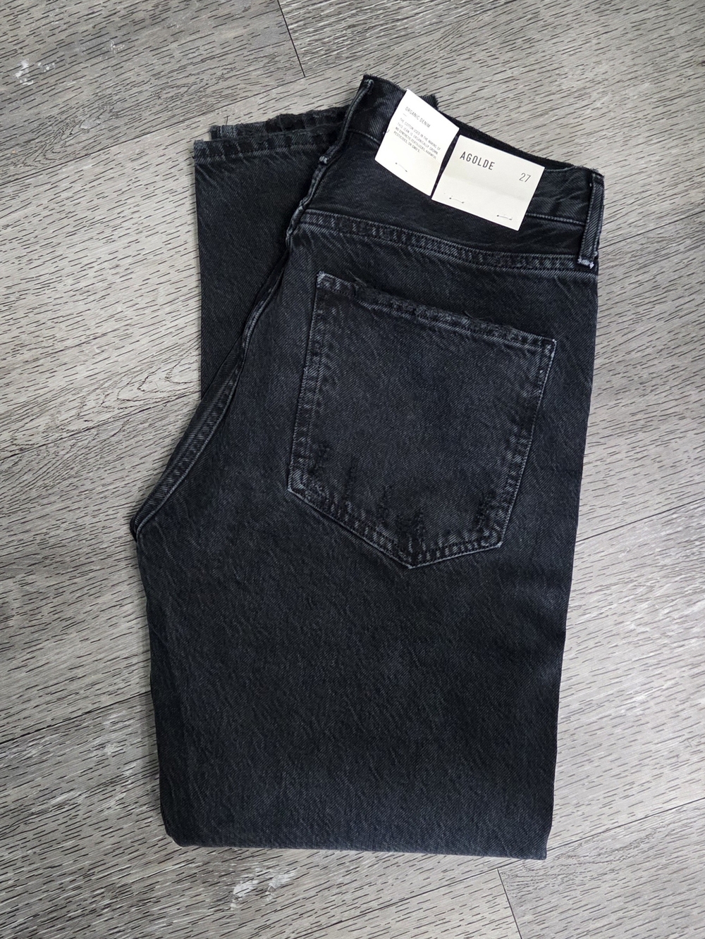 Agolde Black Slim Straight Jeans